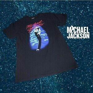 Mighty Fine Michael Jackson Pose Graphic‎ Shirt Black L